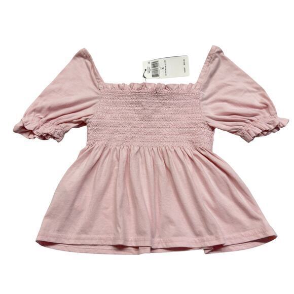Polo Ralph Lauren Girl's Smocked Bodice Ruffle Cotton Jersey Top Pink Size 5 NWT - Picture 3 of 5